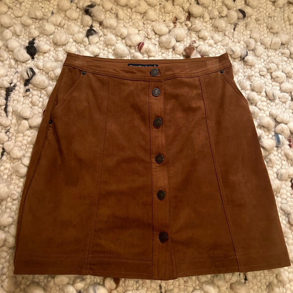 Abercrombie & Fitch Suede Buttoned Skirt - Size Small